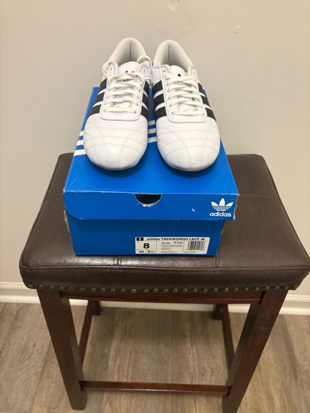 adidas White and Black Taekwondo Training Shoes